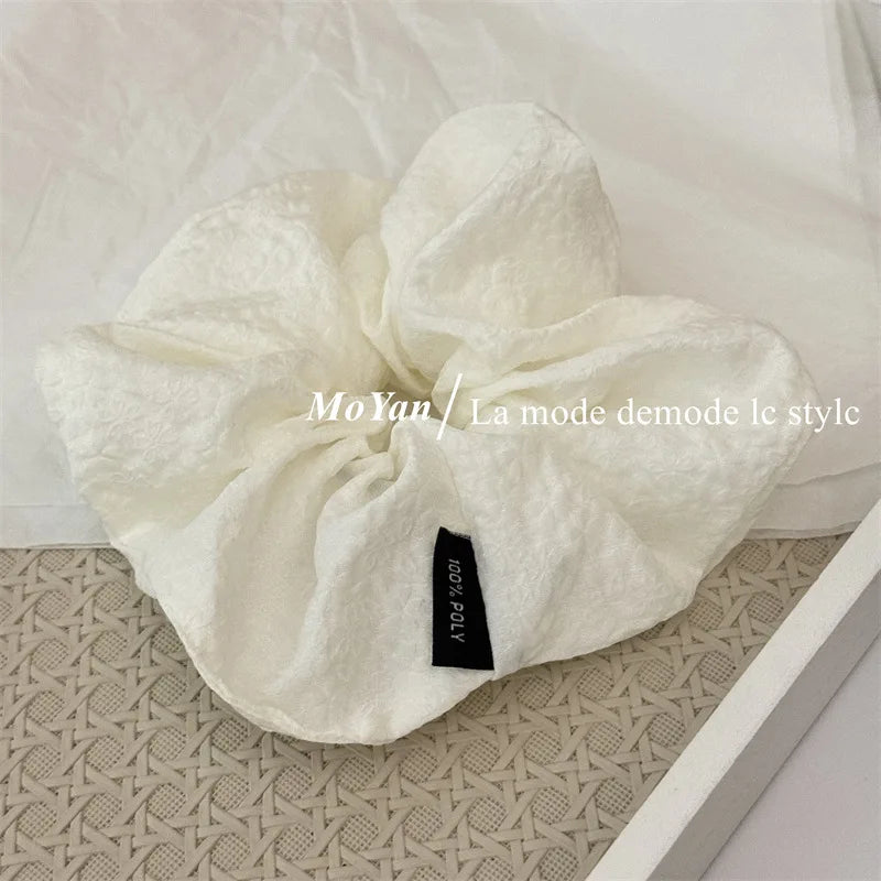 2025 new textured printed ball head large intestine hair band simple versatile rubber band women's tie head rope puff hair rope