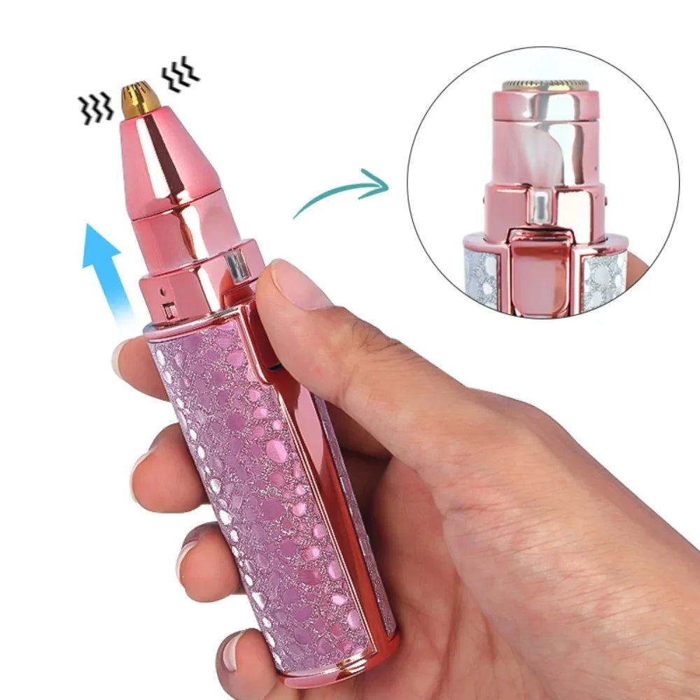 2 In1 Electric Eyebrow Trimmer for Women Rechargeable Facial Hair Removal and Eyebrow Shaver Painless Face Razor Body Epilator