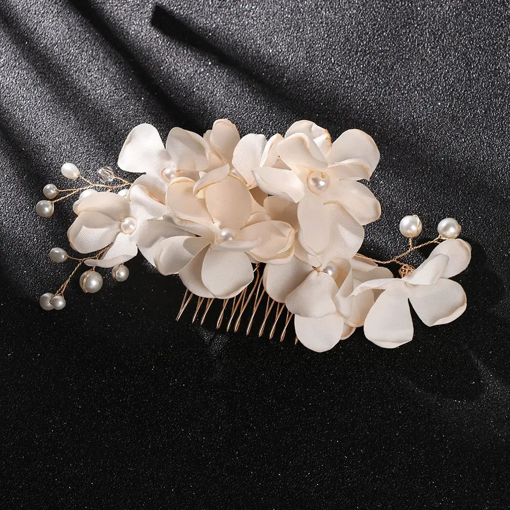 Fashion Bridal Wedding Bridesmaid Red/Pink/Champagne Romantic Flower Hair Clip Hairpin Comb Accessories