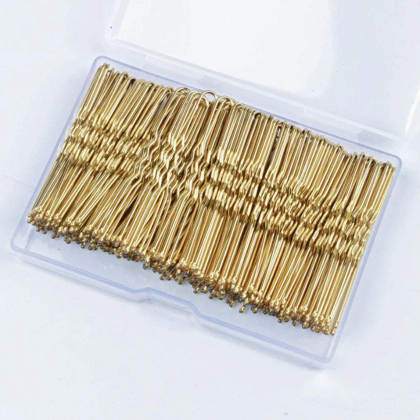 50-200PCS 6cm Basic U Shaped Gold Plated Metal Hairpin Invisible Hair Styling Bobby Pin Salon Hair Accessories Wedding Hair Grip