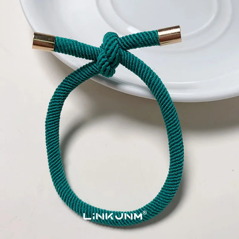 10PCS Women Trendy Elastic Hair Rubber Bands  Girls Hair Bands Hair Scrunchies Gold Plated  Hair Accessories Hair Gum/Tie/Holder