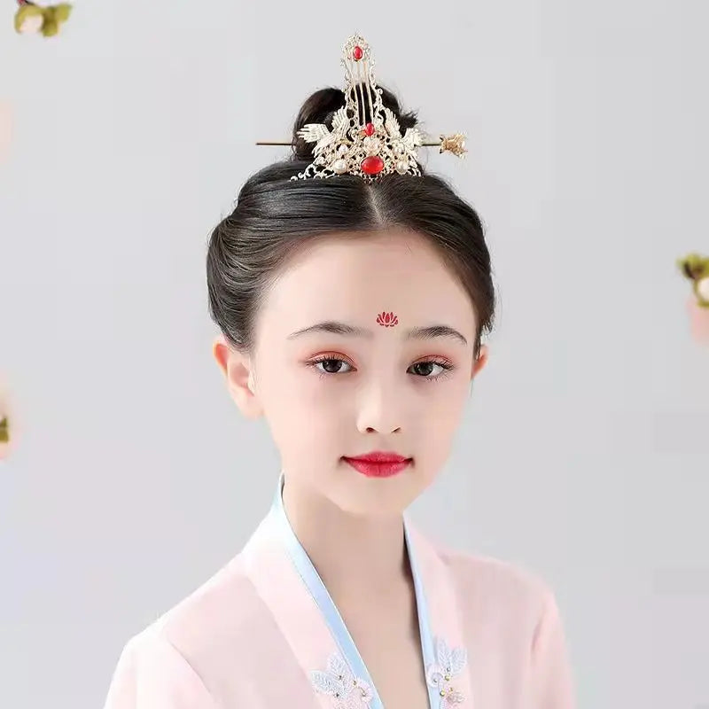 Ancient Style Hair Crown Chinese Hanfu Hairpin Headdress Simple Hair Stick For Bride Wedding Temperament Hair Accessories