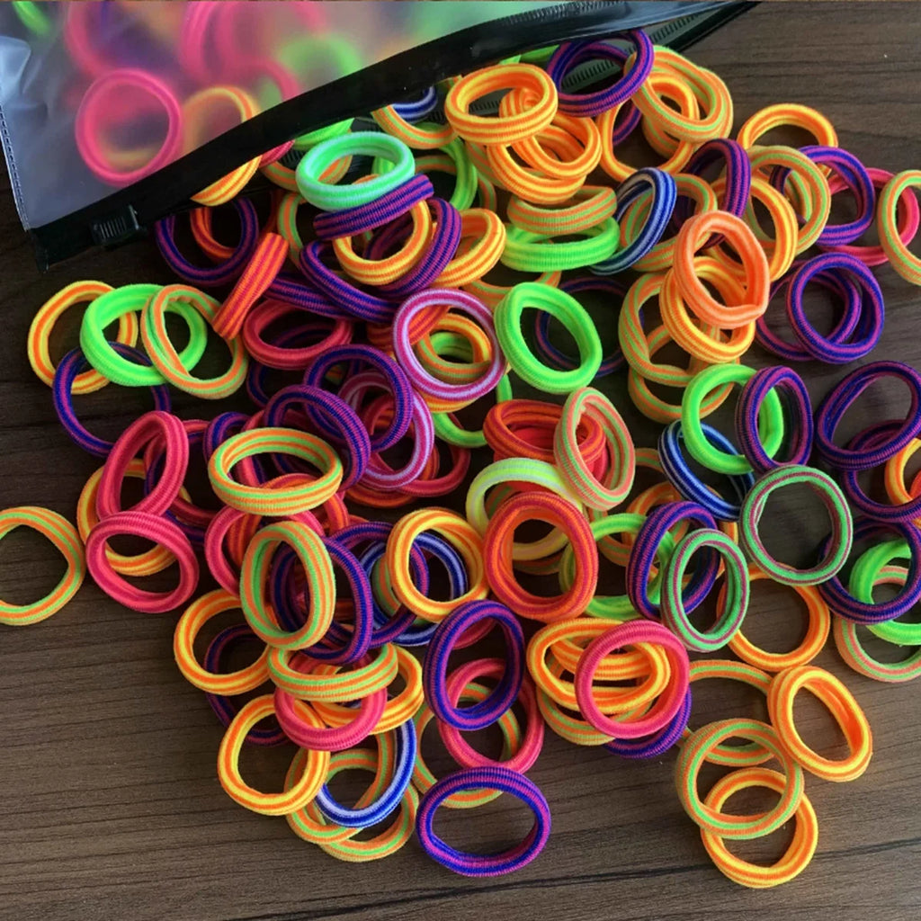 50/100Pcs Hair Bands for Children Colorful Nylon Scrunchie Hair Ties Rubber Band Kids Elastic Hair Leagues Girl Accessories