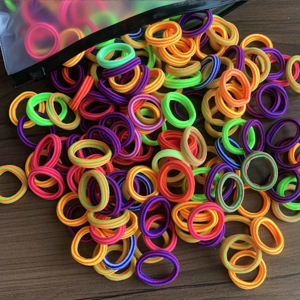 50/100Pcs Hair Bands for Children Colorful Nylon Scrunchie Hair Ties Rubber Band Kids Elastic Hair Leagues Girl Accessories