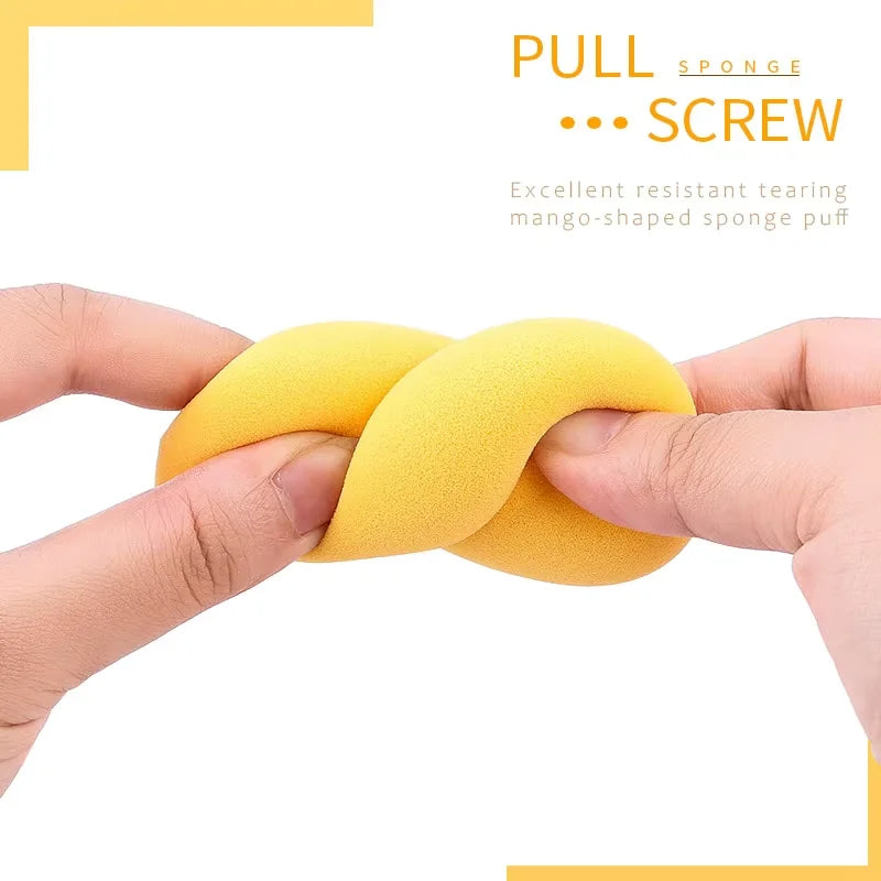 12/2pcs Mango Shape Soft Makeup Sponge Face Beauty Cosmetic Powder Puff For Foundation Concealer Cream Make Up Blender Tools