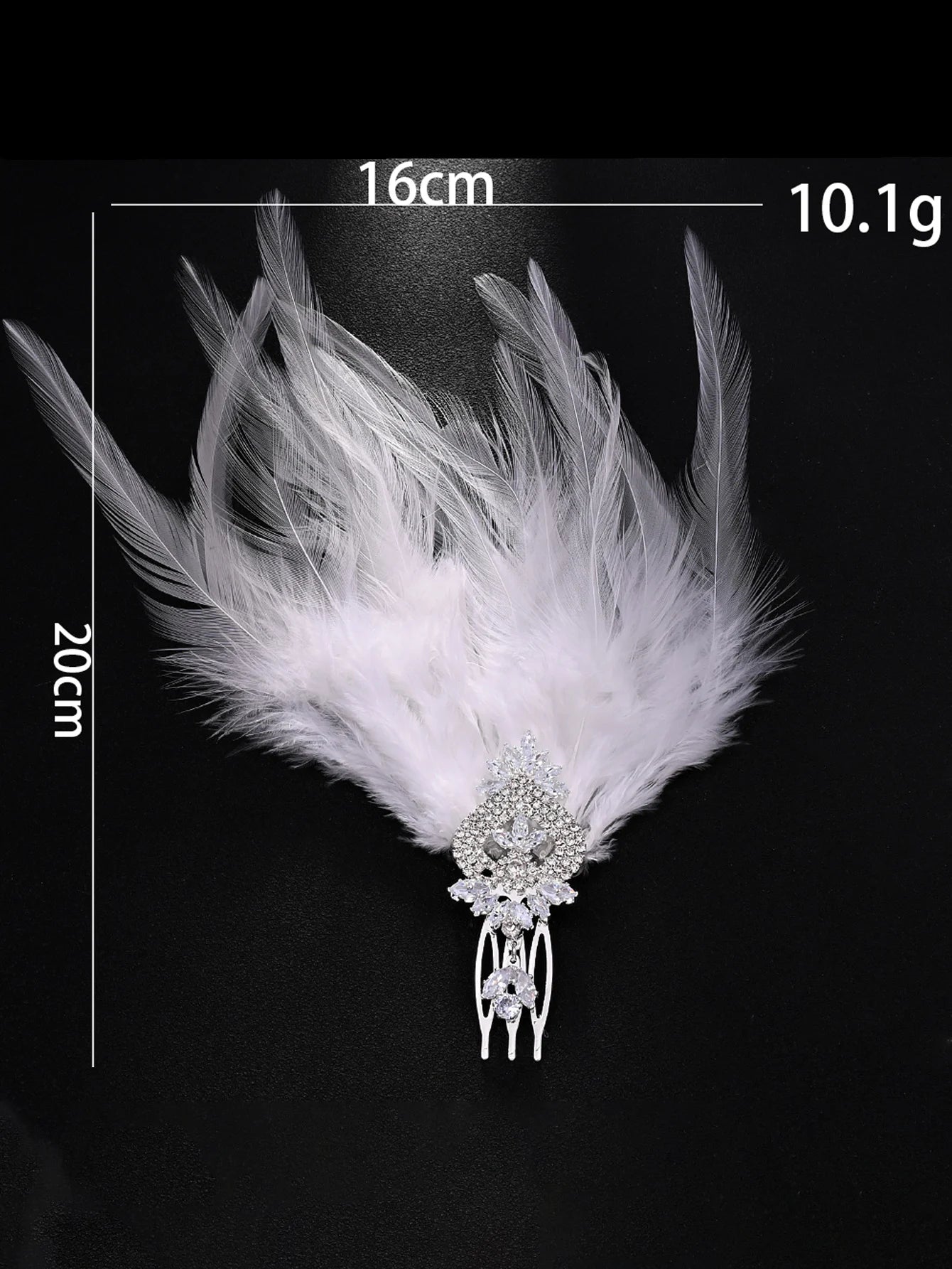 Trendy Fashion Rhinestone Feather Hairpin Side Clip Shiny Crystal Jewelry Hair accessories For Womne Masquerade Halloween