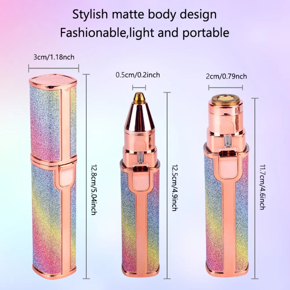 Electric Eyebrow Trimmer for Women 2 In1 Rechargeable Facial Hair Removal and Eyebrow Shaver Painless Face Razor Body Epilator