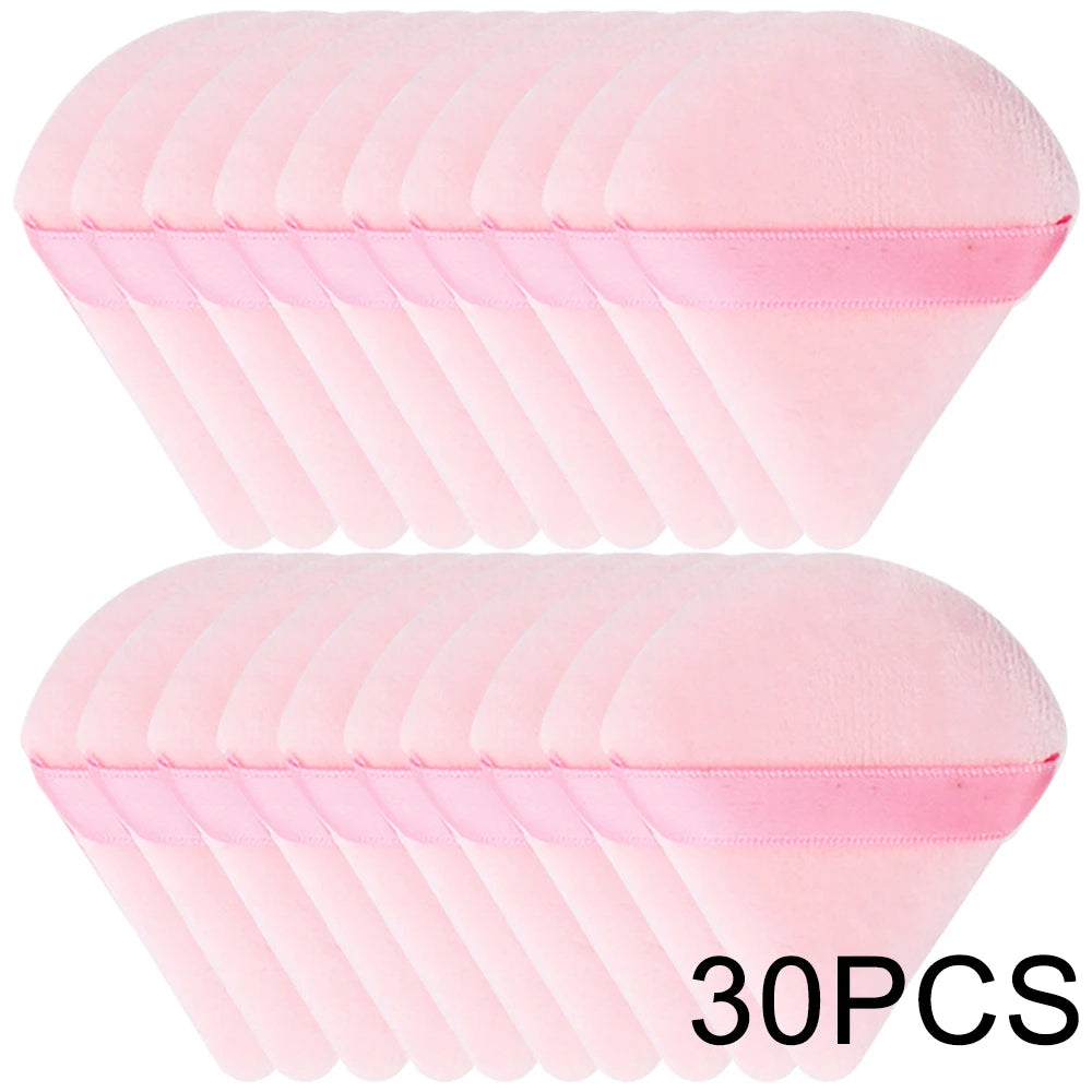 20/30Pcs Triangle Velvet Powder Puff Wet Dry Use Makeup Sponge Cosmetics Blender Makeup Foundation Beauty Tool Accessories