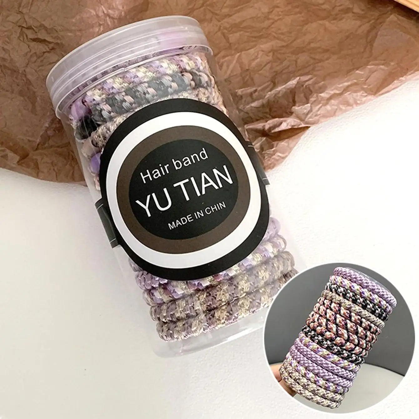 15 pcs of woven high elasticity hair bands for women's hair tie basic rubber bands thickened high ponytail headband accessories