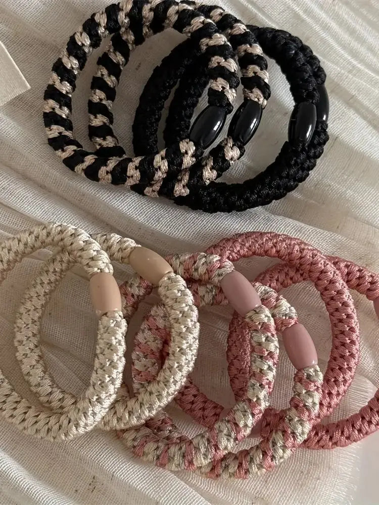 5pcs/set Hair Ties Twisted Knitted Rubber Bands Basic Elastic Hair Band Durable Ponytail Holder Women Hair Accessories