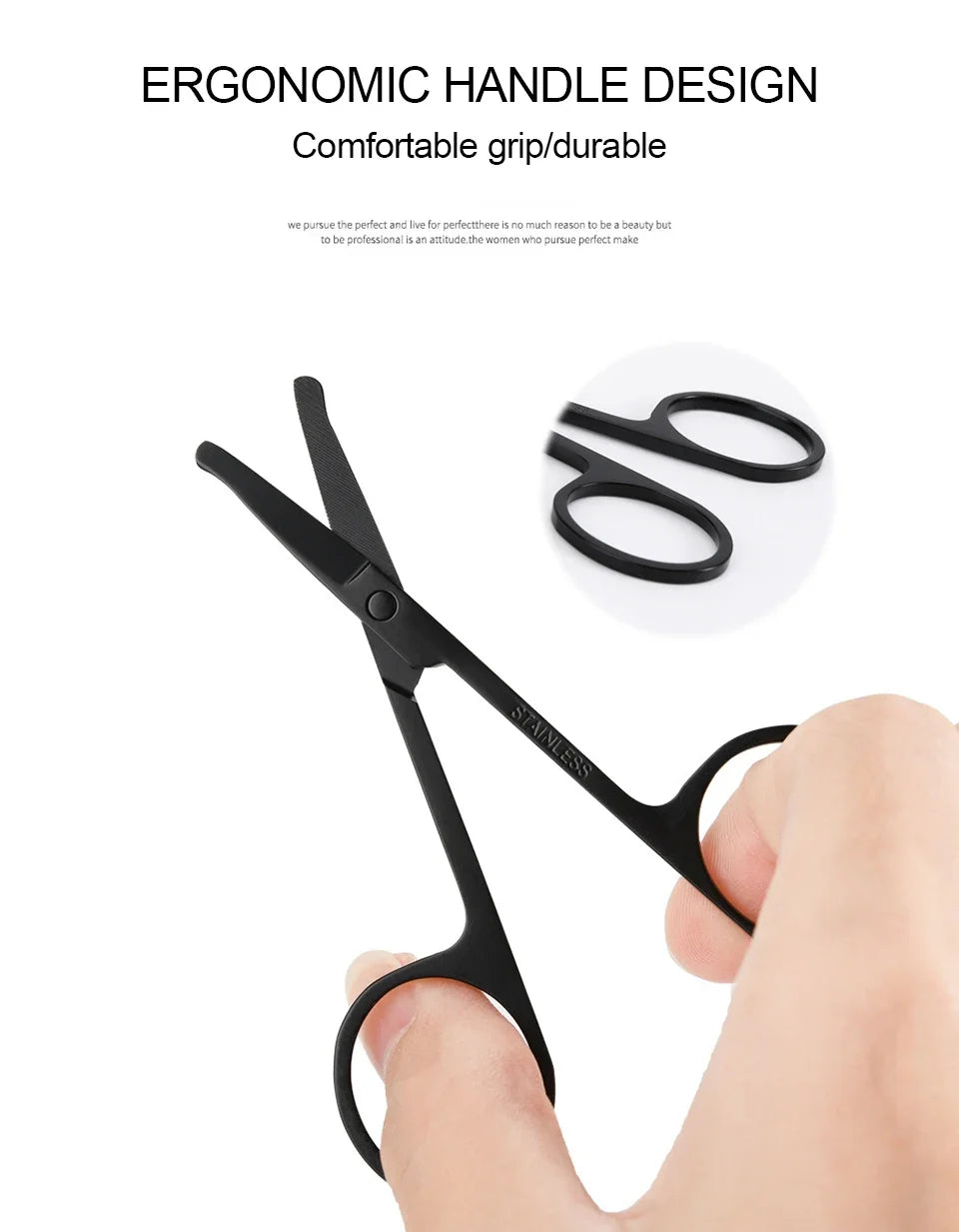 1PCS Eyebrow Trimmer Scissor New Stainless Steel Eyebrow Scissors with Comb,Portable Non Slip Professional Eyebrow Trimmer