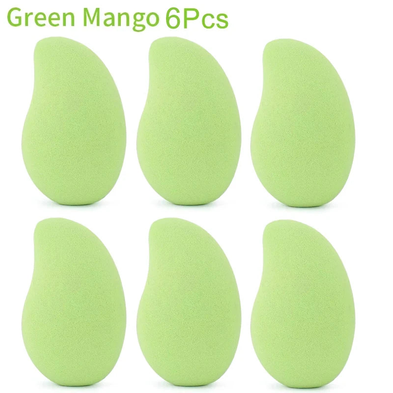 12/2pcs Mango Shape Soft Makeup Sponge Face Beauty Cosmetic Powder Puff For Foundation Concealer Cream Make Up Blender Tools