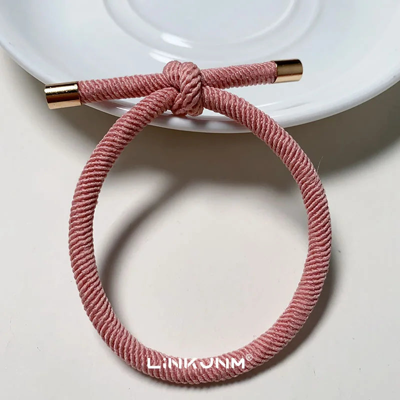 10PCS Women Trendy Elastic Hair Rubber Bands  Girls Hair Bands Hair Scrunchies Gold Plated  Hair Accessories Hair Gum/Tie/Holder