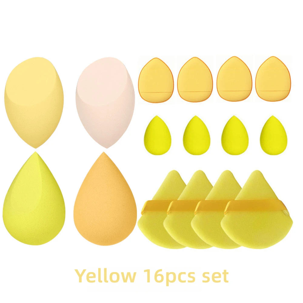 Makeup Sponge Set Blender Sponges 14/16Pcs for Liquid Cream, and Powder Latex Free Makeup Sponges Multi-colored Sponges