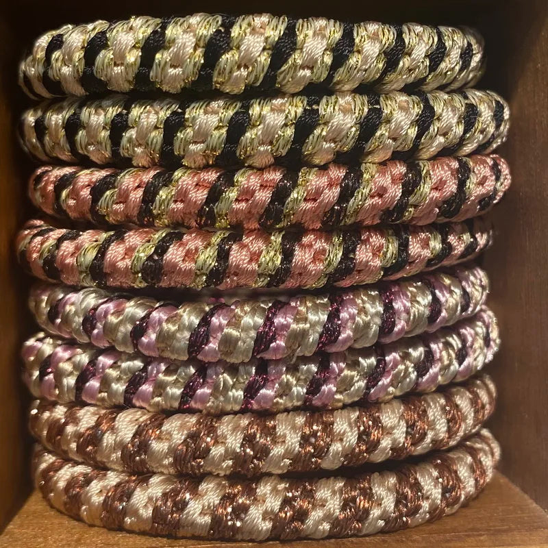 8pcs /lot women fashion colored hair rubber bands for Bracelet girls elastic hair tie knekki hair rope knekki haar elastiek