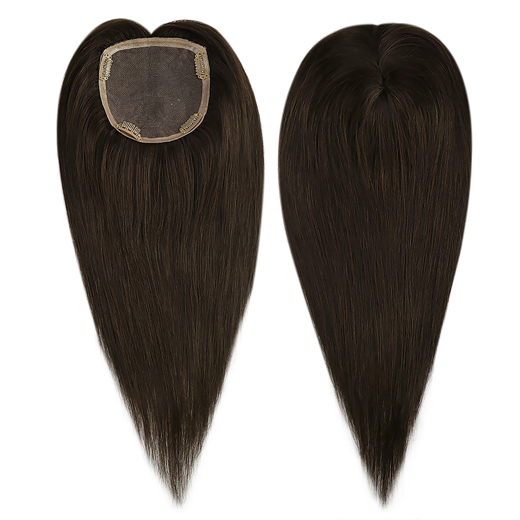 Full Shine Hair Topper Ombre 13*13cm Machine Naturally Comfortable Piece With Clips 100% Breathable Mono Base For Woman
