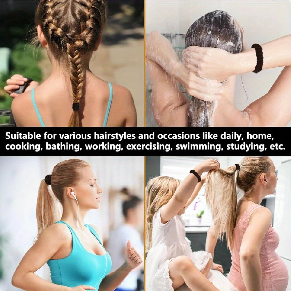 Women Basic Hair Bands 1.57inch Simple Solid Colors Elastic Headband Hair Ropes Ties Hair Accessories Ponytail Holder elastic