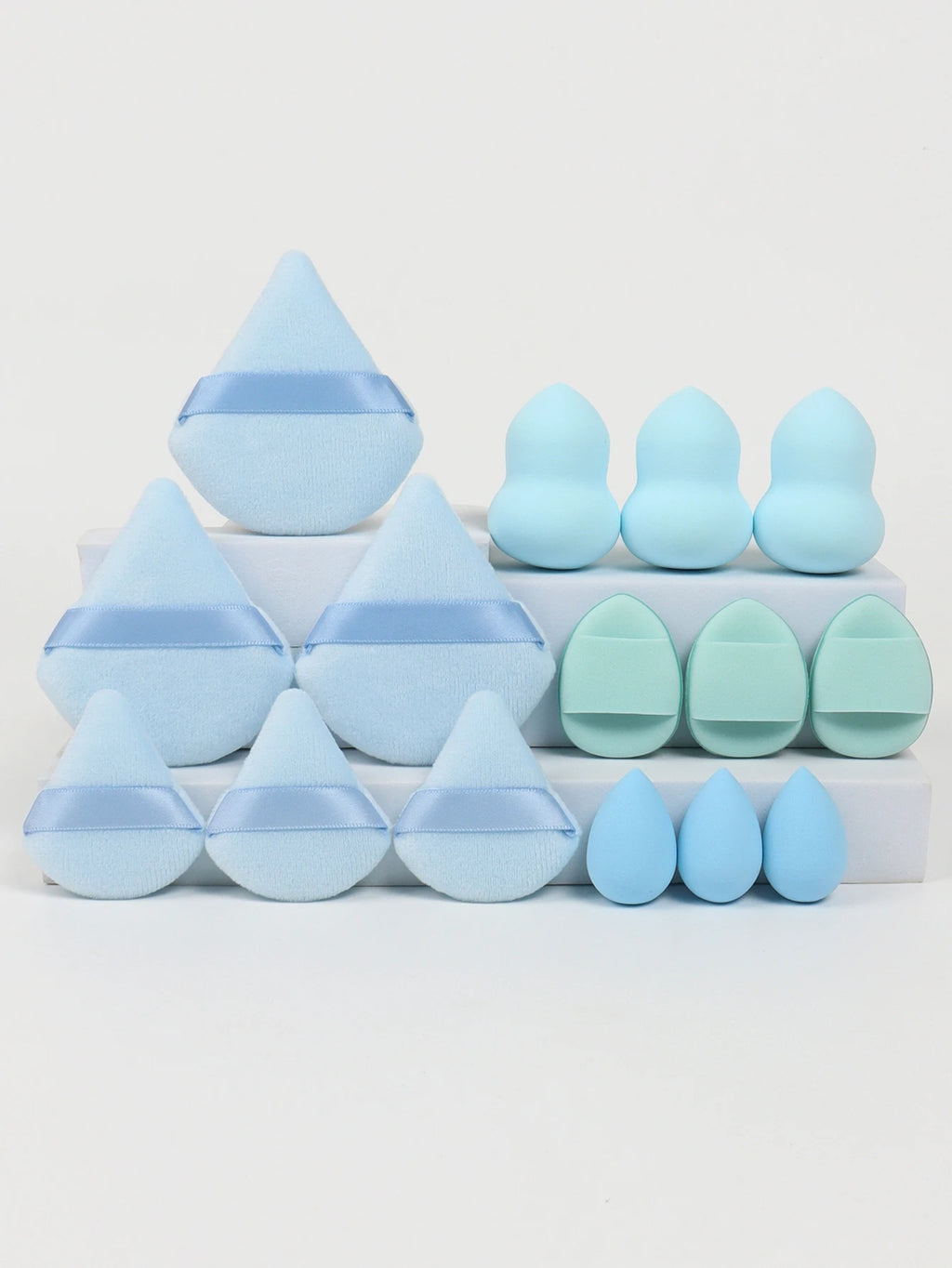 Multi Effect 15 Piece Set 3 Loose Powder Puffs&3 Mini Loose Powder Puffs&3 Medium-Sized Eggs&3 Mini Eggs&3 Air Cushions. Founda