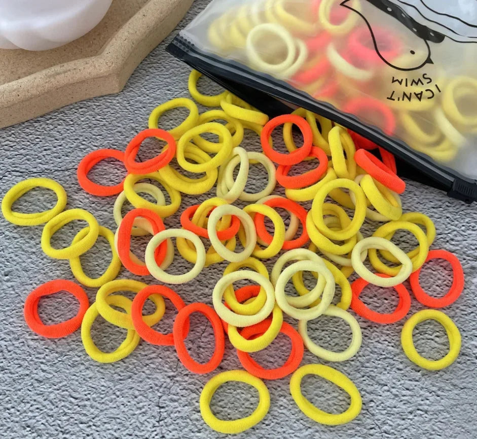 50/100Pcs Hair Bands for Children Colorful Nylon Scrunchie Hair Ties Rubber Band Kids Elastic Hair Leagues Girl Accessories
