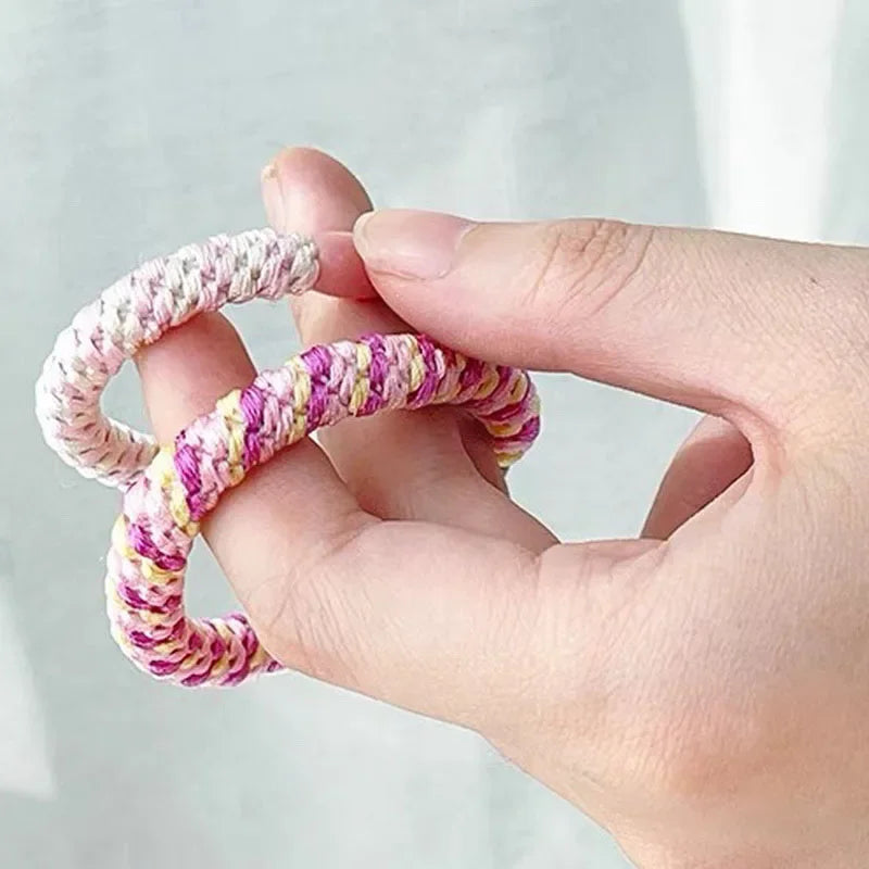 15 pcs of woven high elasticity hair bands for women's hair tie basic rubber bands thickened high ponytail headband accessories