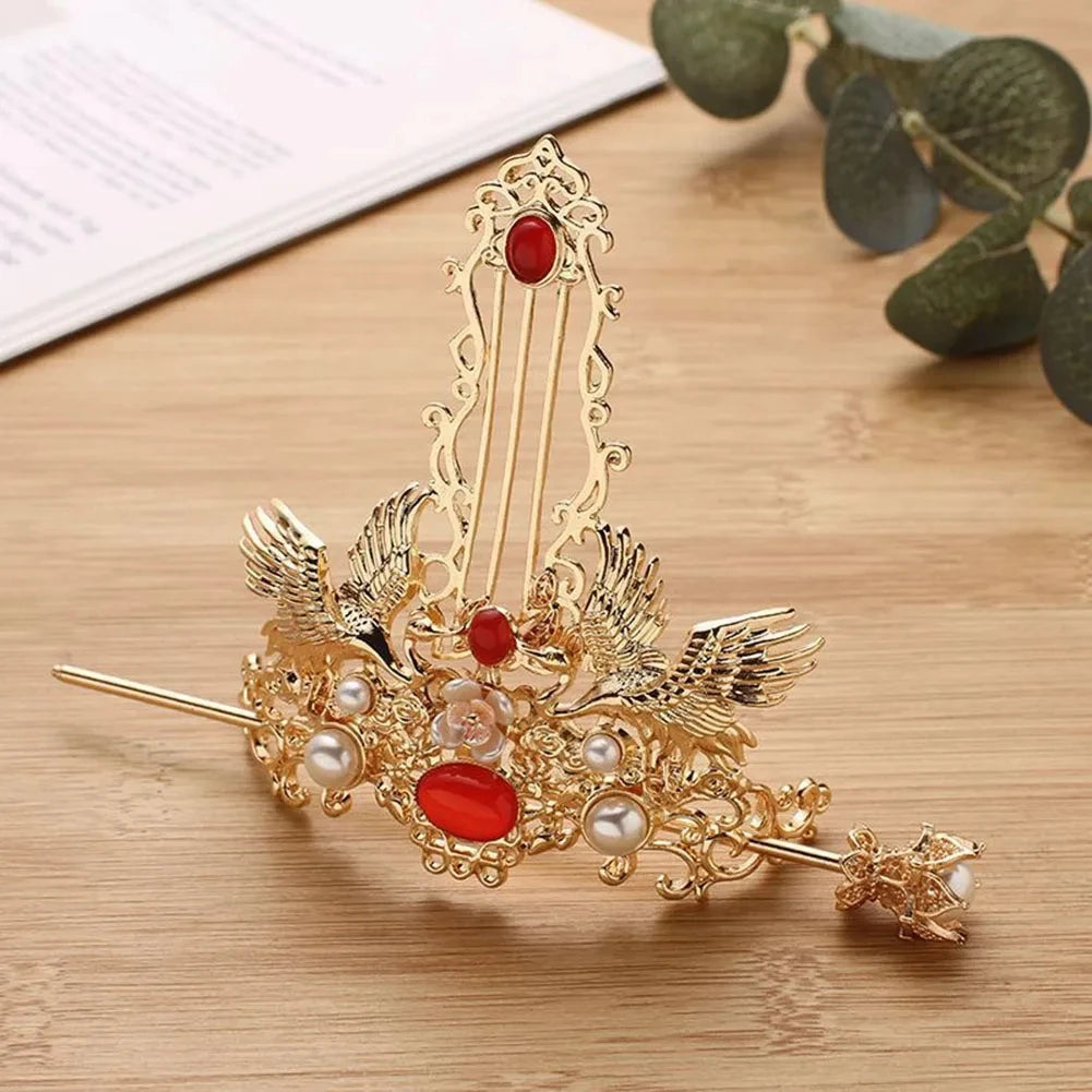 Ancient Style Hair Crown Chinese Hanfu Hairpin Headdress Simple Hair Stick For Bride Wedding Temperament Hair Accessories