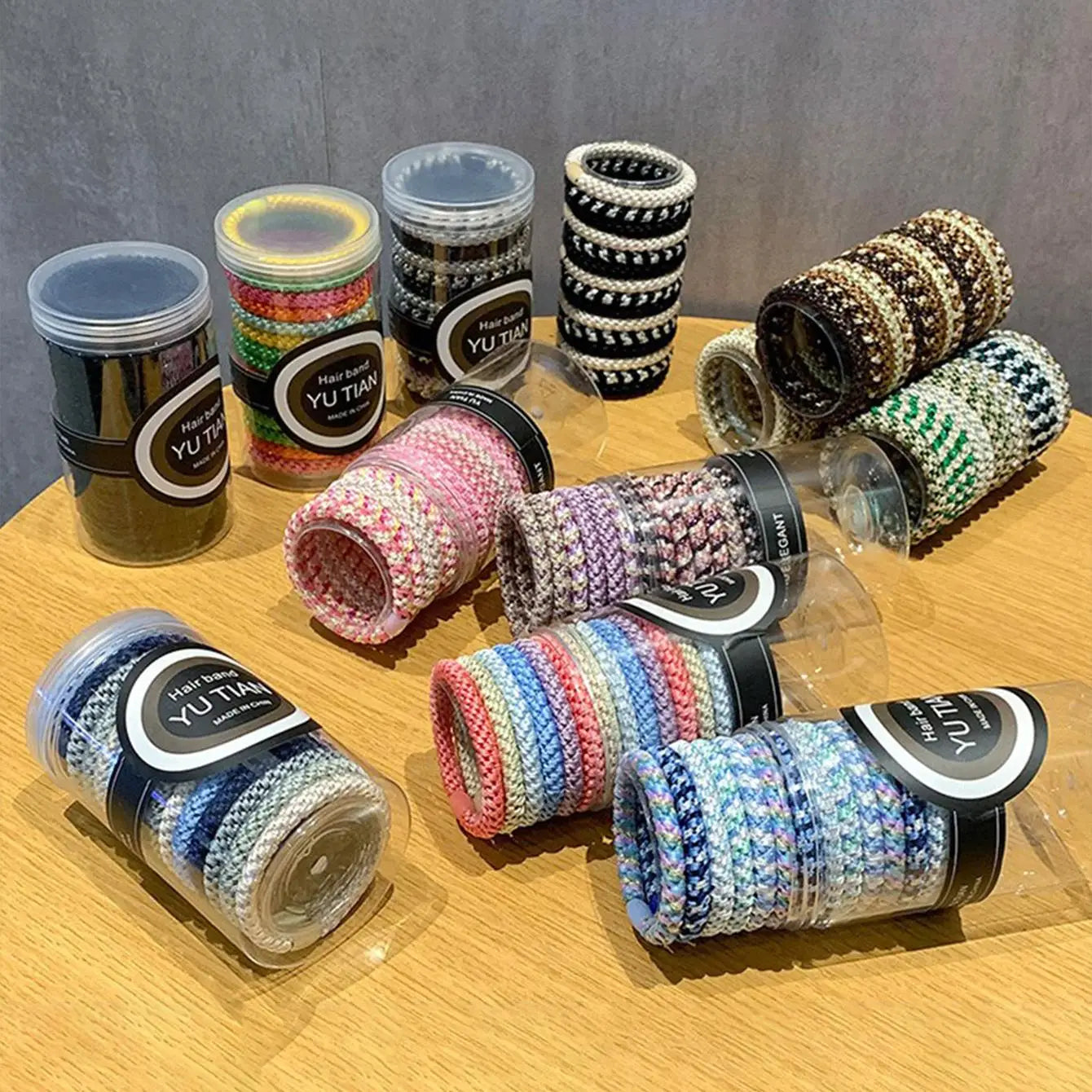 15 pcs of woven high elasticity hair bands for women's hair tie basic rubber bands thickened high ponytail headband accessories