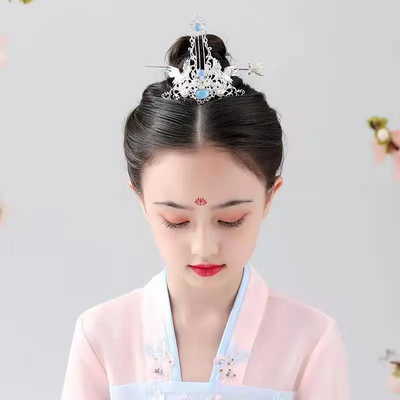 Ancient Style Hair Crown Chinese Hanfu Hairpin Headdress Simple Hair Stick For Bride Wedding Temperament Hair Accessories