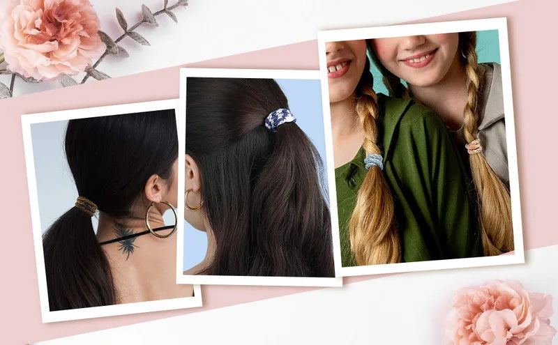 3pcs/lot Fashion Thick Black Hair Ties For Women Rubber Band For Thick Hair Lady Girls Big Elastic Hair Bands Pony Tail Holder