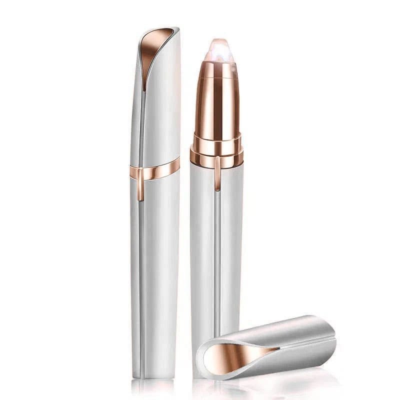 1PC Automatic Electric Eyebrow Trimmer for Beginners Nose Hair Shaver Brush Scraper with Battery （Self provided battery））