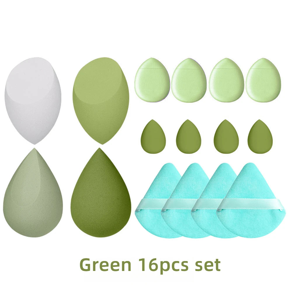 Makeup Sponge Set Blender Sponges 14/16Pcs for Liquid Cream, and Powder Latex Free Makeup Sponges Multi-colored Sponges