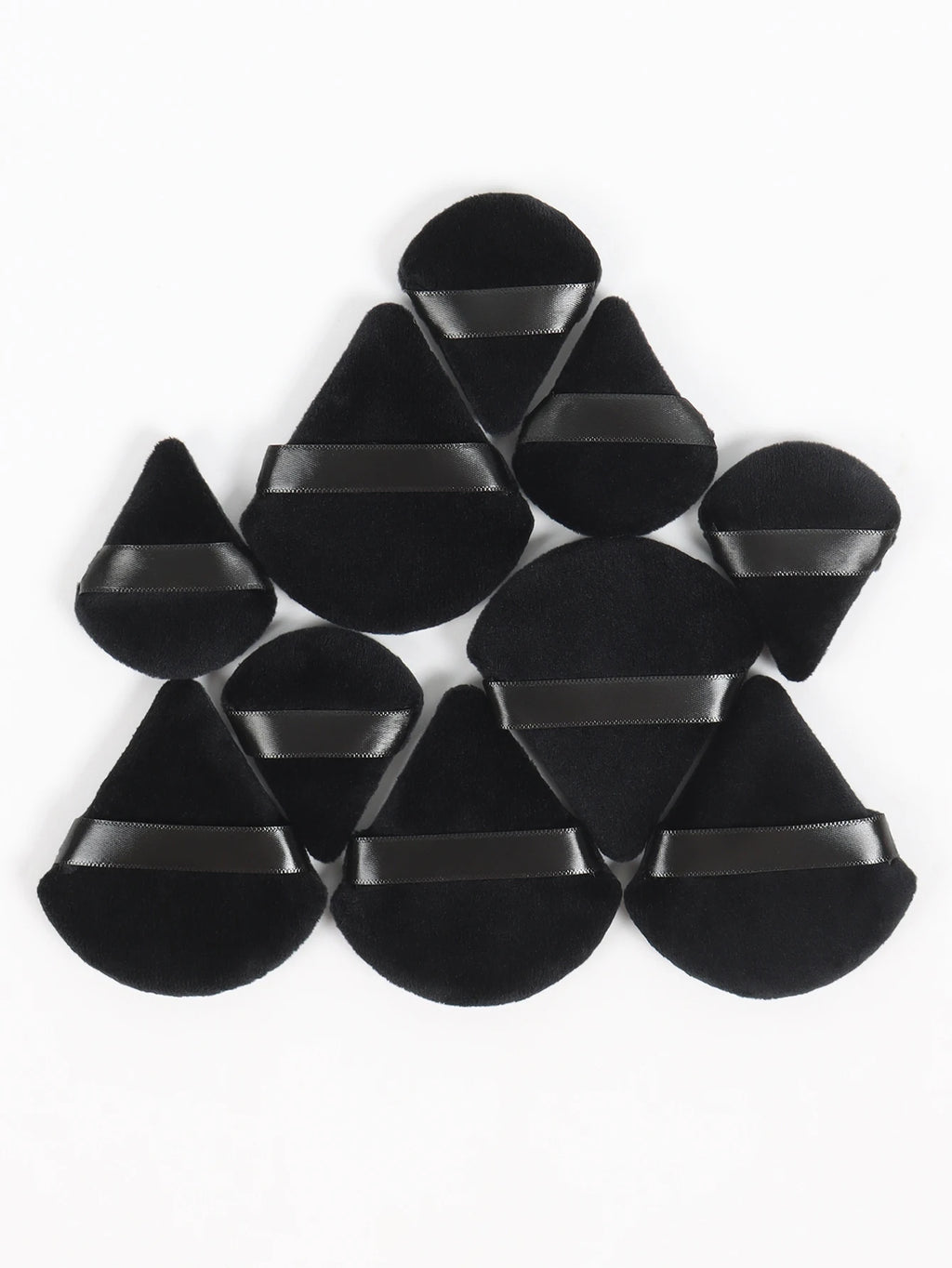 50 Pcs Large Triangular Powder Puff + 50 Pcs Mini Triangular Powder Puff, Makeup Set, Ensuring Even Makeup Application.