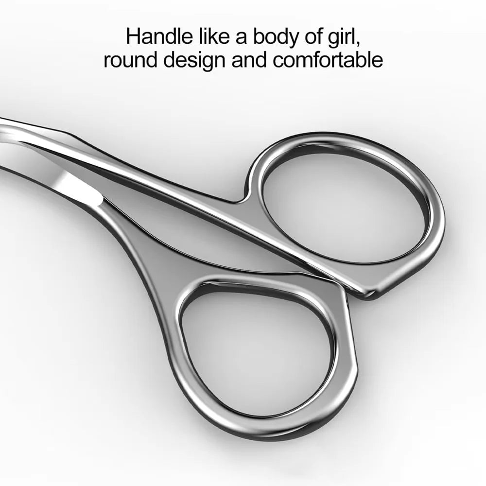 Stainless Steel Eyebrow Trimmer Scissors & Comb Set - Precision Grooming Tool for Men and Women - Effortless Hair Removal