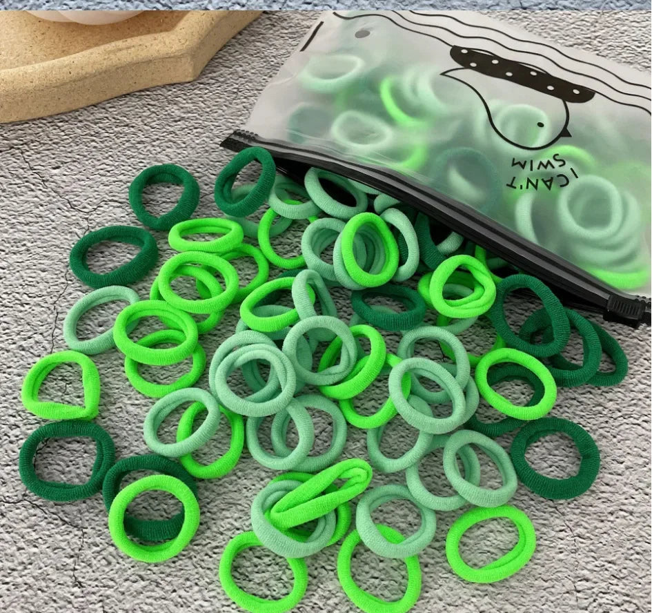 50/100Pcs Hair Bands for Children Colorful Nylon Scrunchie Hair Ties Rubber Band Kids Elastic Hair Leagues Girl Accessories