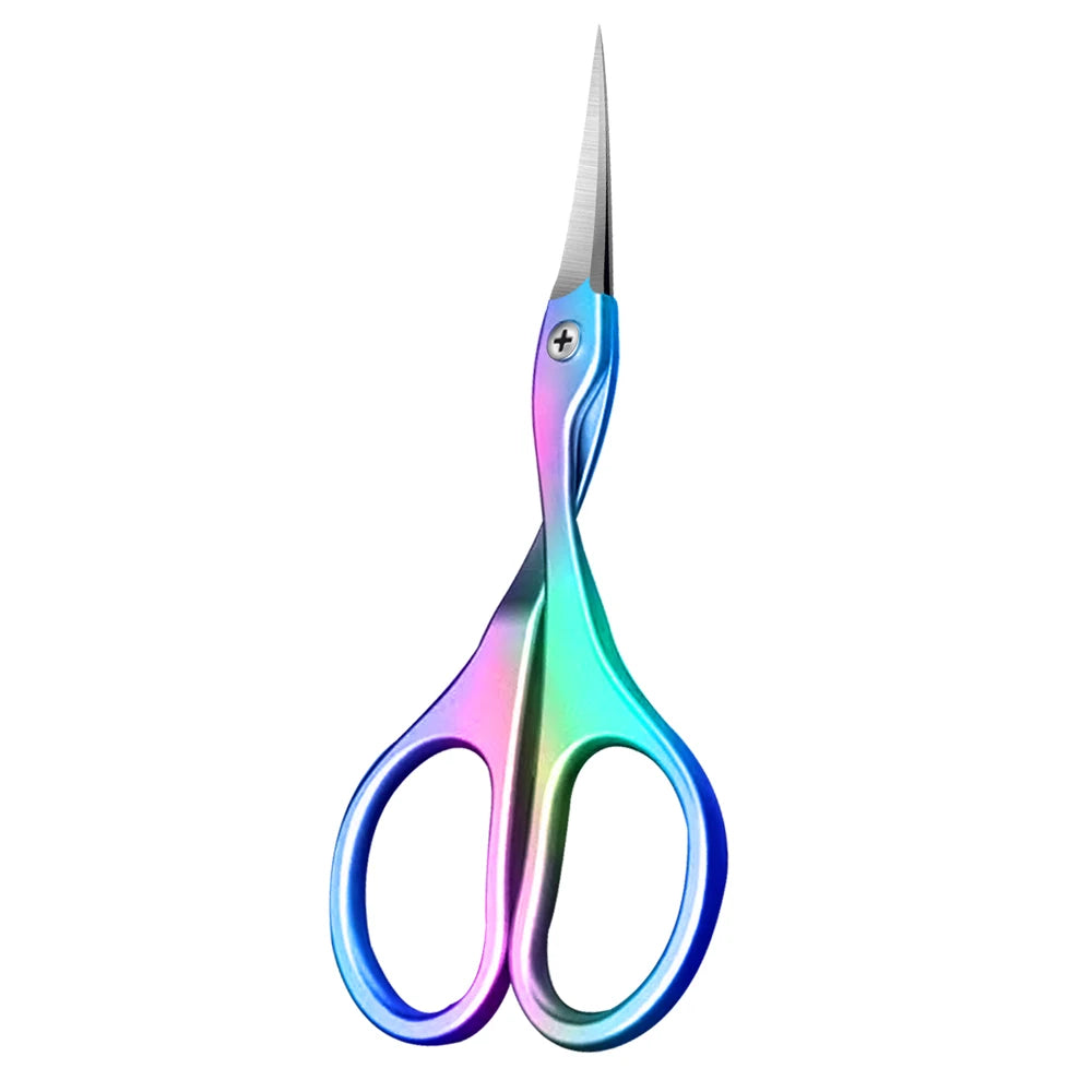 1Pc Cuticle Scissors Stainless Steel Curved Blade Small Scissors Trimming the Fingernails Eyebrow Eyelash Dry Skin Nail Scissors