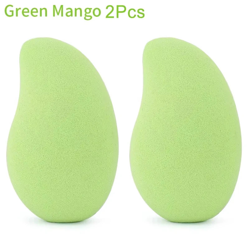 12/2pcs Mango Shape Soft Makeup Sponge Face Beauty Cosmetic Powder Puff For Foundation Concealer Cream Make Up Blender Tools