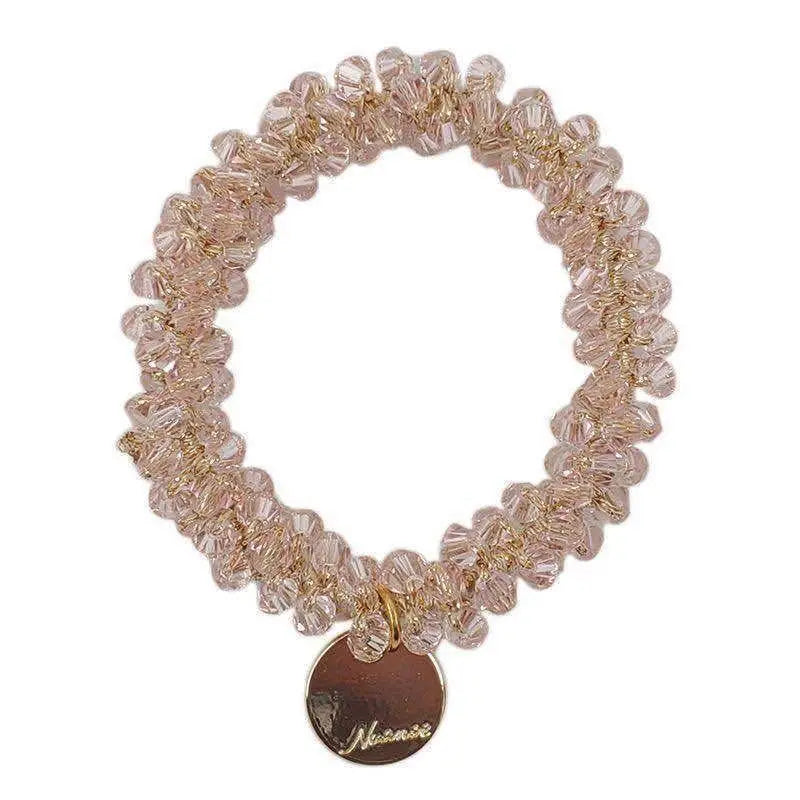 1PC Retro, Pearl, Hair Rope, Simple, Elegant in Temperament, Bracelet, Dual-Purpose, Rubber Band, For Tying Hair, Crystal, Hair