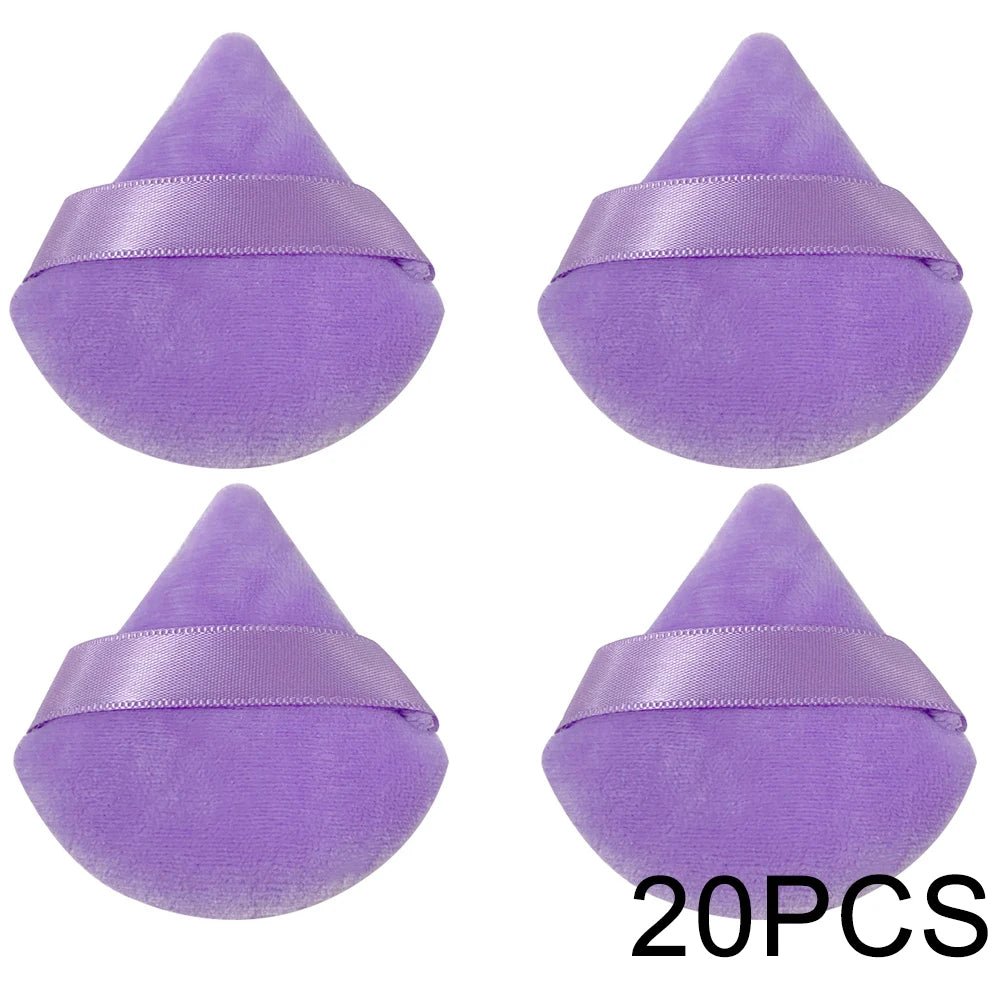 20/30Pcs Triangle Velvet Powder Puff Wet Dry Use Makeup Sponge Cosmetics Blender Makeup Foundation Beauty Tool Accessories