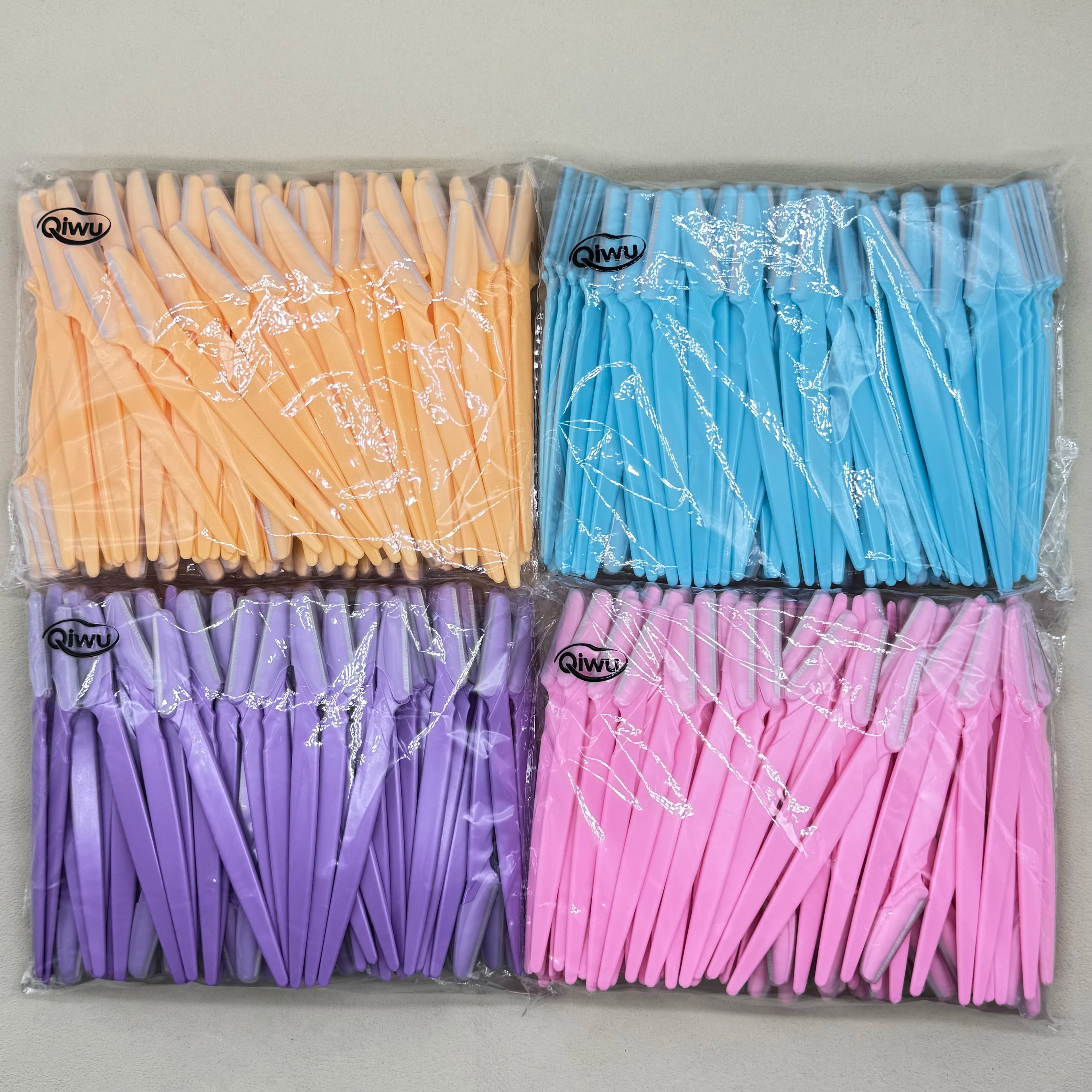 100pcs/bag  Eyebrow Trimmer Knives Portable Face Razor Hair Remover Eye Brow Trimming Shaping Epilation Hair Shaver Blades