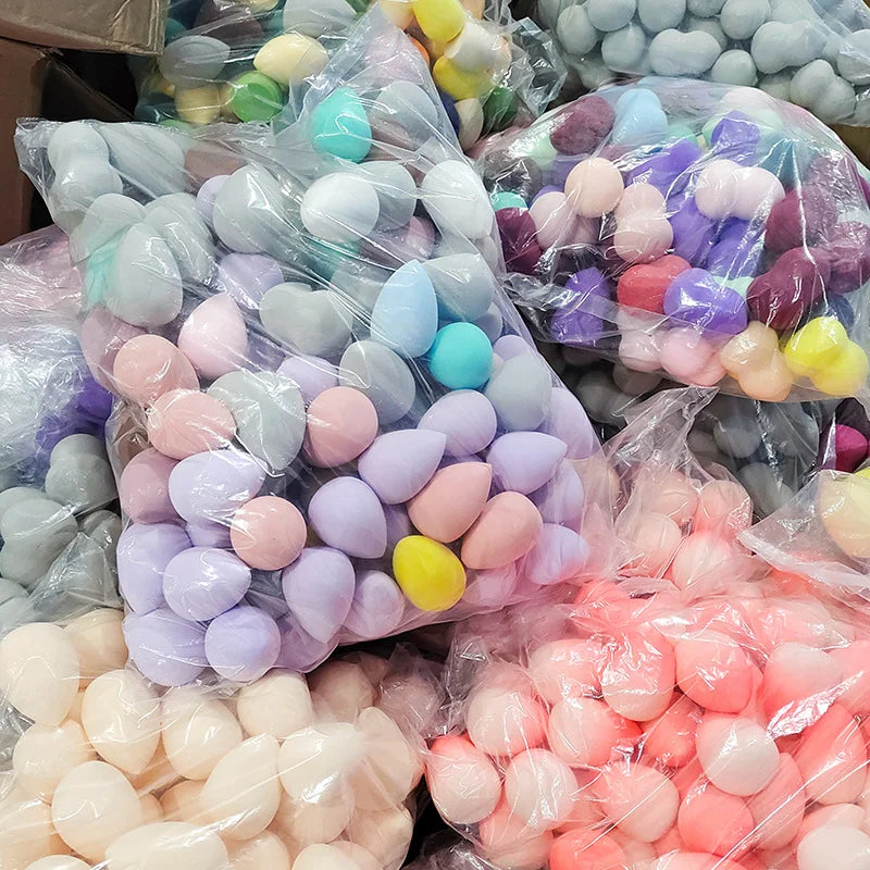 100~500Pcs Wholesale Mini Makeup Sponge Beauty Egg Wet&Dry Dual Use Soft Foundation Puff Concealer Flawless Mixed Cosmetic Spong