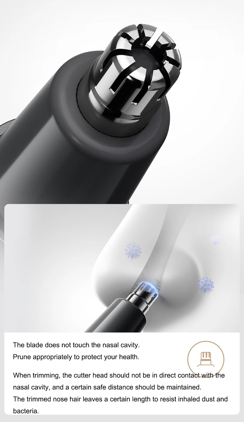 Original XIAOMI Mijia Electric Nose Hair Trimmer Portable Rechargeable Nose Ears Hair Eyebrow Painless Trimmer for Men Women