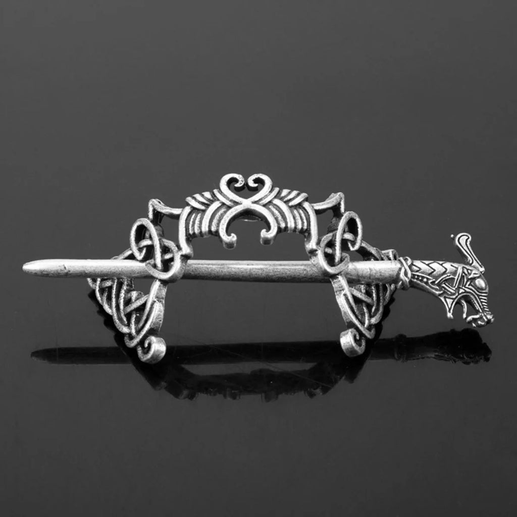 Viking Celtic Hair Clips Vintage Celtic Knot Hairpins Retro Silver Alloy Hair Sticks Viking Metal Celtic Hair Barrette Jewelry