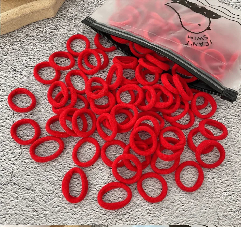 50/100Pcs Hair Bands for Children Colorful Nylon Scrunchie Hair Ties Rubber Band Kids Elastic Hair Leagues Girl Accessories