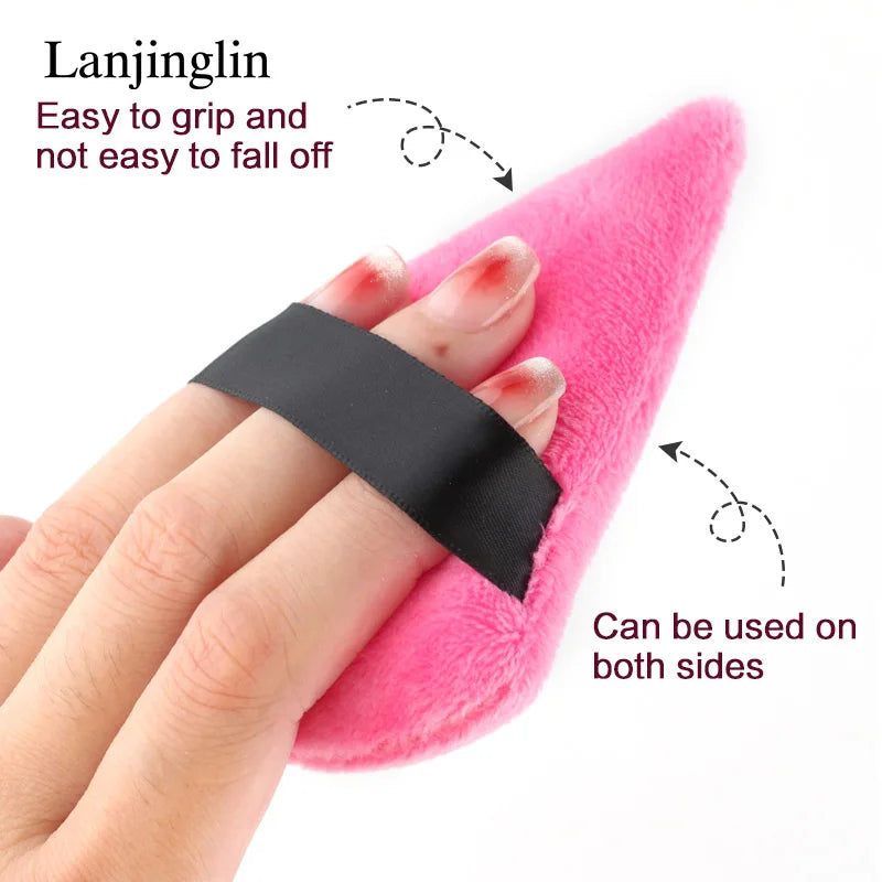 Lanjinglin 2/3/6PCS Triangle Velvet Powder Puff Wet Dry Use Makeup Sponge Cosmetics Beauty Foundation Makeup Tool Accessories