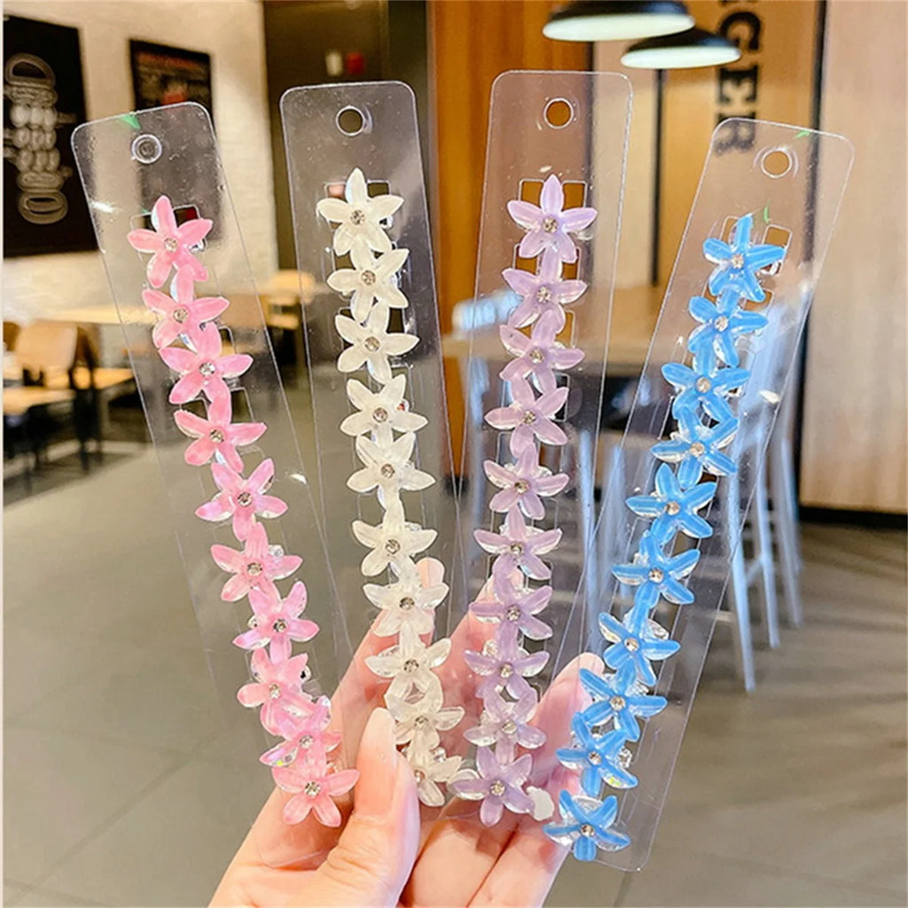 10PCS Braided Hair Clips Small Flower Hair Buttons Mini Claw Hairpins Everyday Styling Travel Accessories Gift