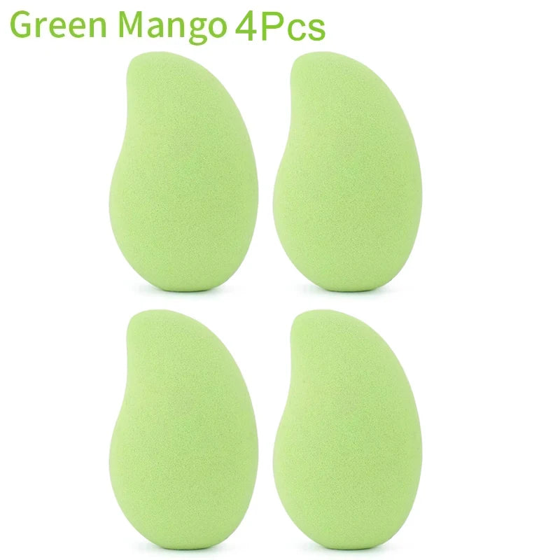 12/2pcs Mango Shape Soft Makeup Sponge Face Beauty Cosmetic Powder Puff For Foundation Concealer Cream Make Up Blender Tools