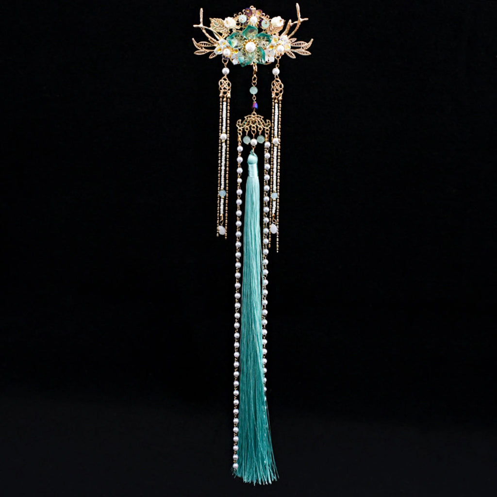 Retro Flower Hairpin Headdress Chinese Hair Clip With Flower Decor Hairpin Weaving Jewelry For Hairstyle Hanfu Hair Accessories