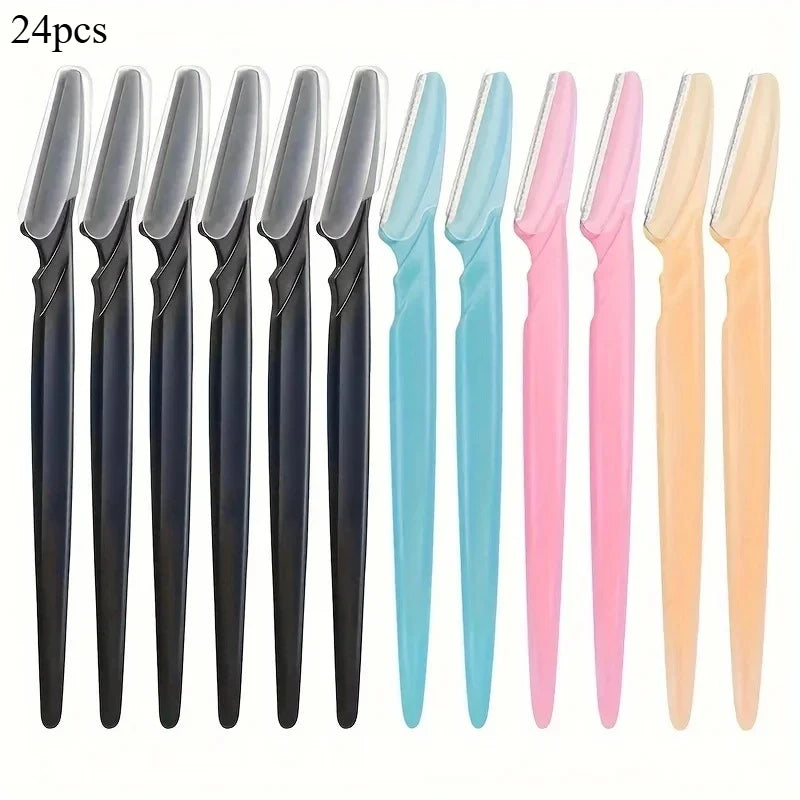 Wholesale 12/24Pcs Multifunction Eyebrow Razor Kit - Precise Trimming, Shaping,Facial Hair Removal Tool with Easy Grip Handle