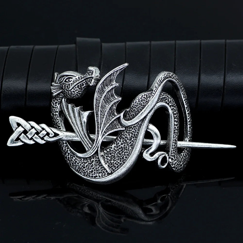 Viking Celtic Hair Clips Vintage Celtic Knot Hairpins Retro Silver Alloy Hair Sticks Viking Metal Celtic Hair Barrette Jewelry