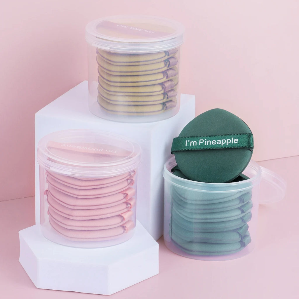 Boxed Dustproof Air Cushion Powder Puff Dry And Wet Dual-Use Makeup Circular Droplet Shaped Sponge Powder Puff Beauty Tool