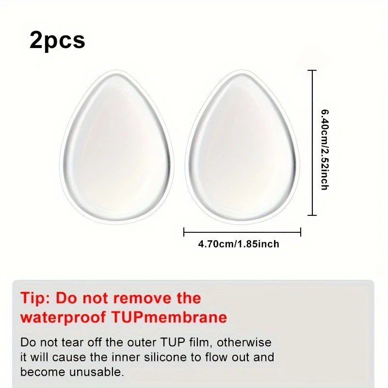 2pcs Teardrop Silicone Makeup Sponge - Transparent, Silicone Makeup Puff - No-Scent, Natural Latex,  Reusable, Beauty Tool